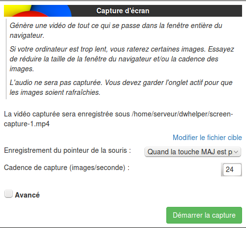 video DownloadHelper séquence de début