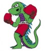 Mascotte Mozilla boxant